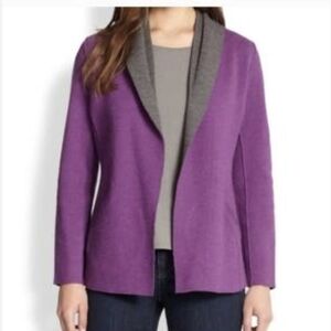 Eileen Fisher Merino Wool Open Front Cardigan